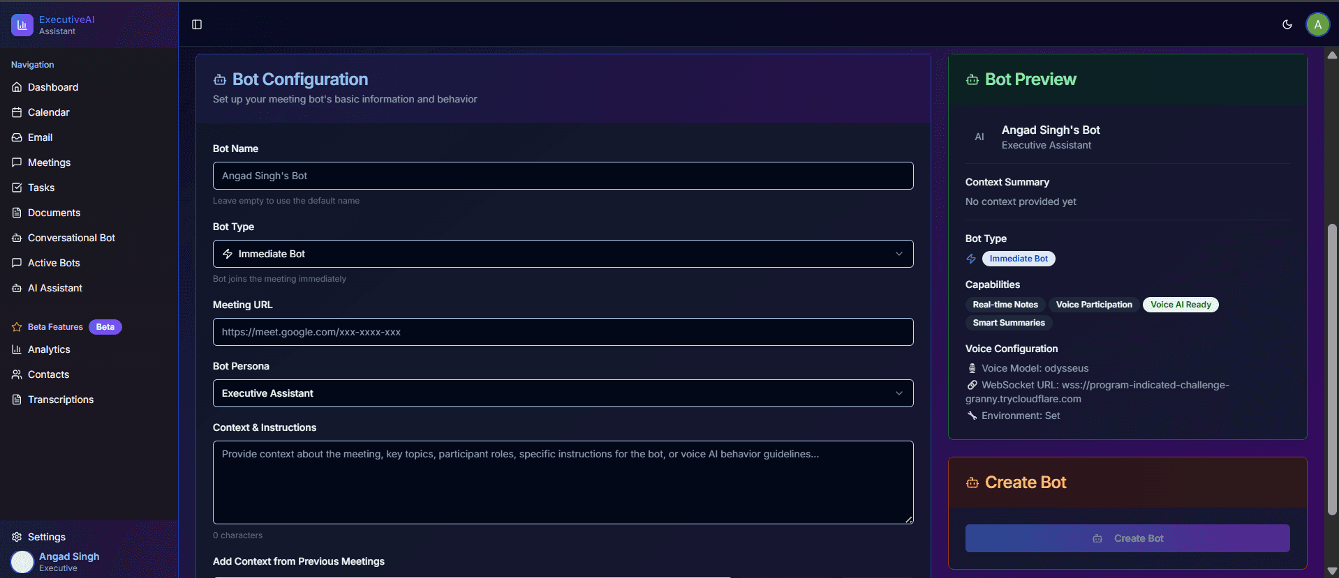 Executive AI Voice Agent System